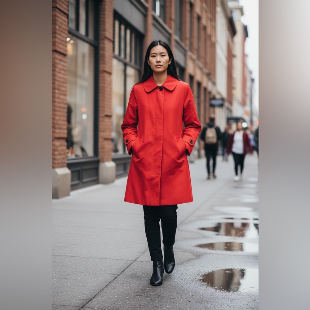 Dolce & Gabbana Red Belted Coat Polka Dot Lined Italy Sz 42 Designer Jacket